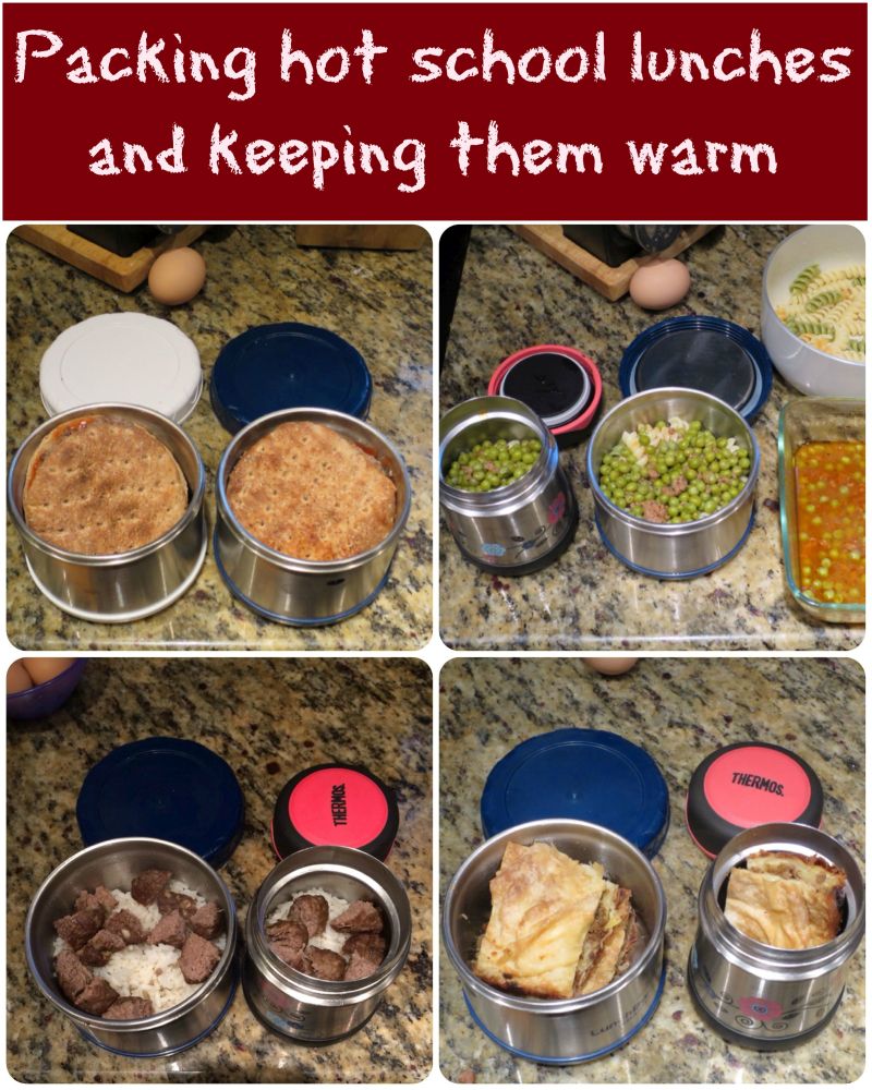 Packing hot school lunches and keeping them warm - 